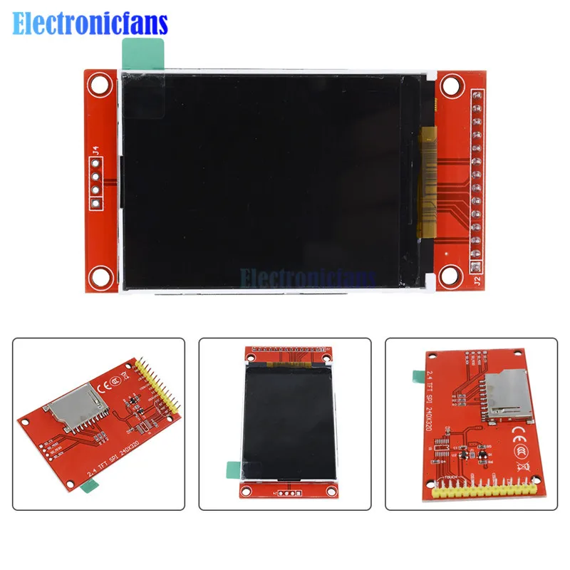 

2.4" 240x320 SPI TFT LCD Serial Port Module+5V/3.3V PBC Adapter ILI9341 White LED 2.4 Inch
