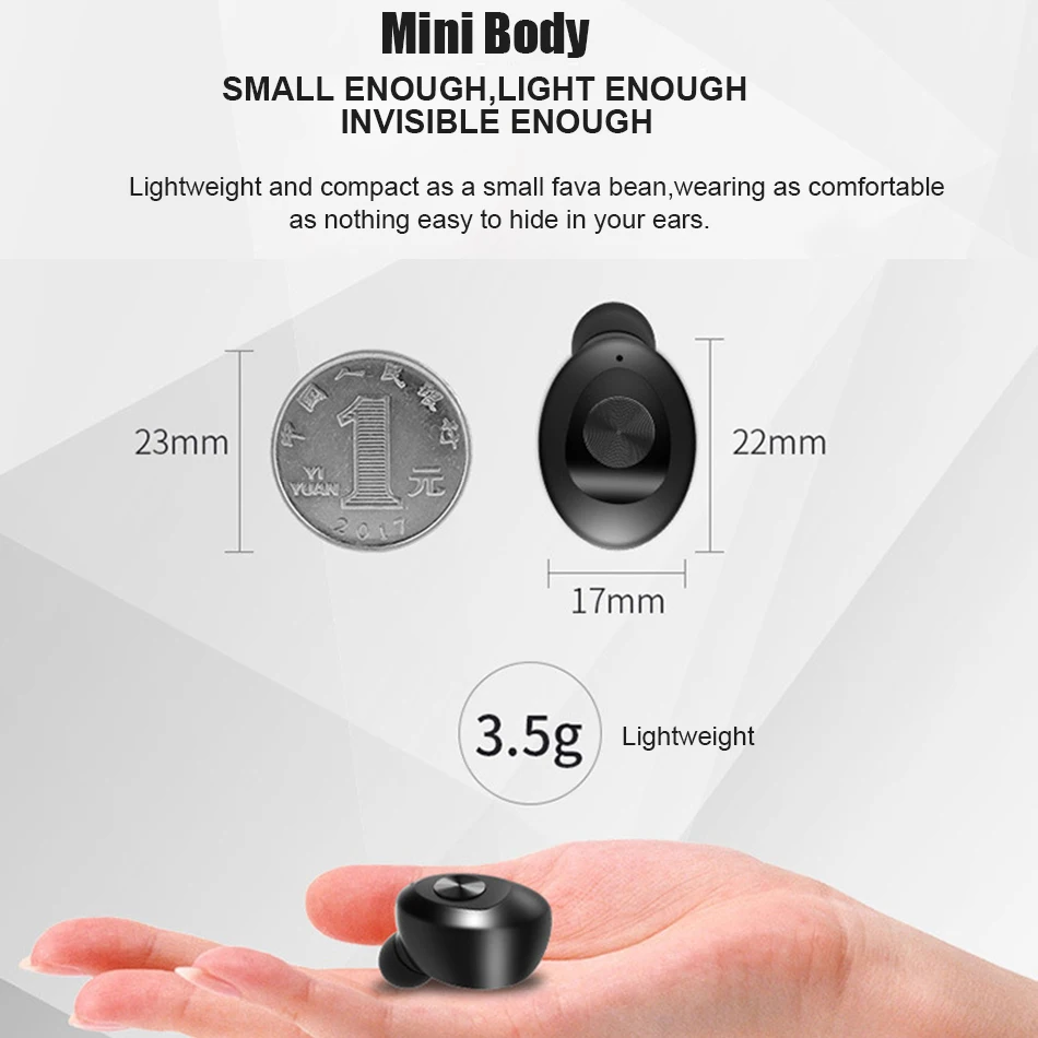 TWS Bluetooth 5.0 Earphone Mini Stereo Bass Headset hand free Earbuds Wireless headphone air dort for smart Phone vs q32 x2t i10 |