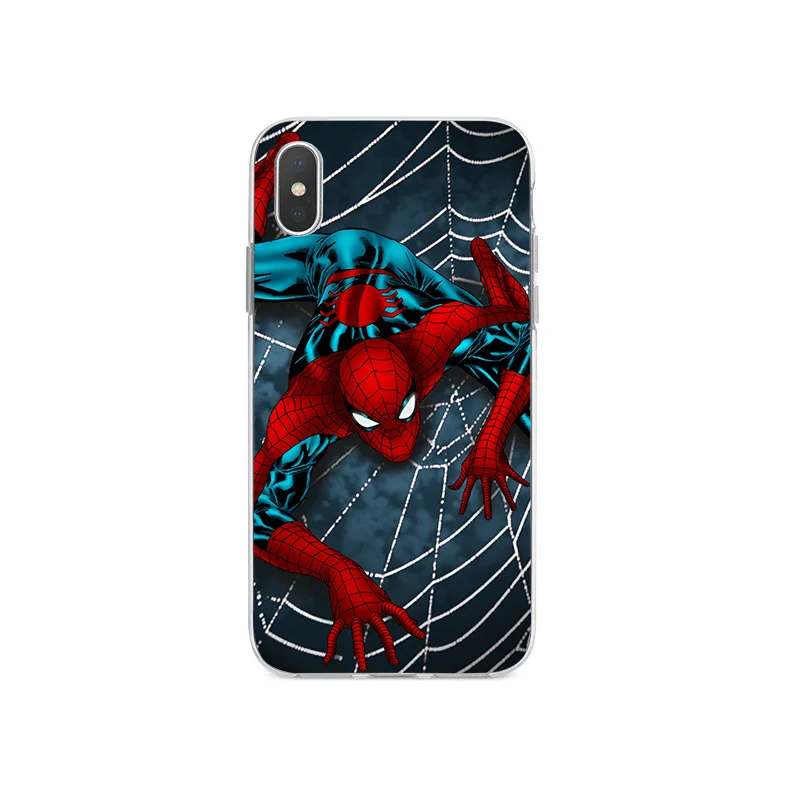 Человек-паук Железный человек Силиконовый чехол для телефона Couqe Fundas iPhone 6 S 7 8 Plus X