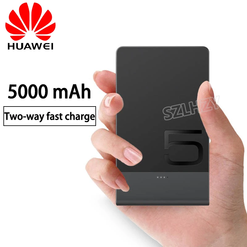 huawei официальный Мощность банка 5000 мА/ч, CP06 двухсторонняя Быстрая зарядка 5V 2A мобильный Мощность Bank зарядное устройство для iPhone samsung Xiaomi на открытом воздухе