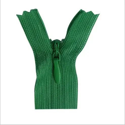 green 1 10 шт. невидимая молния Meetee 3# нейлон кружево платье Подушка на подушки, Юбки Нейлон DIY молния для шитья одежды аксессуары A6-1 - Цвет: green 1