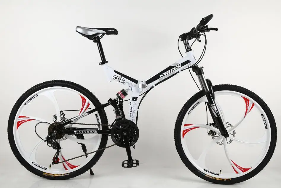 white 6 knives wheel KUBEEN горный велосипед 26 дюймовый стальной 21 скорость велосипеды двойной дисковые тормоза с переменной скоростью дорожные велосипеды гоночный велосипед BMX велосипед - Цвет: white 6 knives wheel