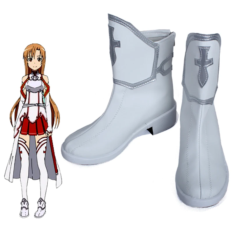 

Anime Sword Art Online Cosplay Shoes Boots Asuna Yuuki Cosplay Shoes Halloween Party Cosplay Costumes Daily Leisure Shoes