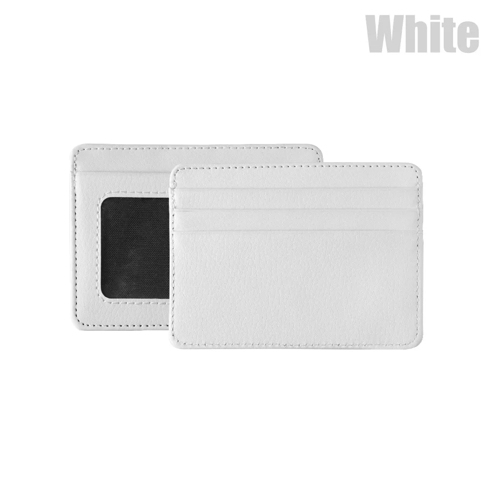 white 1 шт., мужской, женский, прочный, тонкий, простой, для путешествий, из кожи lichee Bank, бизнес, ID, карта, кошелек, держатель, чехол, с отделением для монет, сумка для монет - Цвет: white