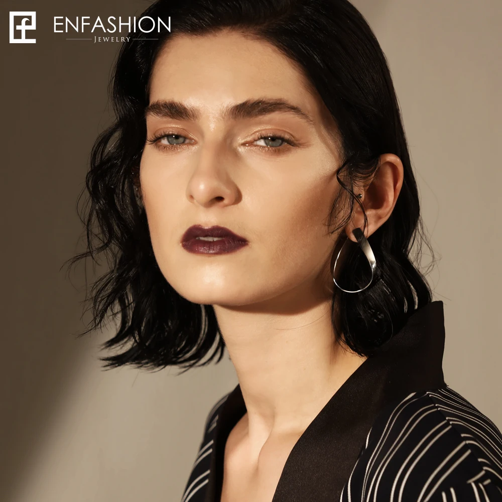 Enfashion, ювелирное изделие, Геометрическая лента, серьги, золотой цвет, нержавеющая сталь, длинные висячие серьги для женщин, серьги EB171039