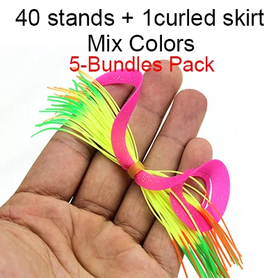 40-strands 5pcs 5/10-пряди, Силиконовые юбки, 30/40-пряди, резиновые рыболовные приманки, Мягкая приманка, прицеп для джига, крючка, Спиннербейт, рыболовные аксессуары - Цвет: 40-strands 5pcs