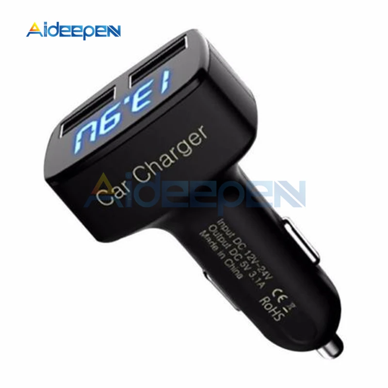 Универсальное автомобильное зарядное устройство 4 в 1 с двумя USB 5 3 а