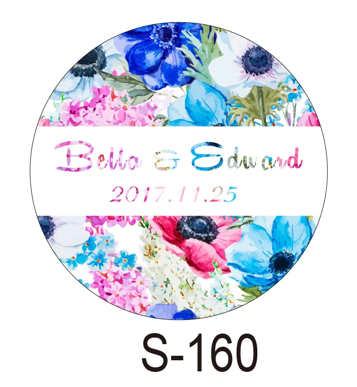 

150pcs/lot personalized candy sticker favor sticker for wedding bride shower wedding party decoration small circle S160