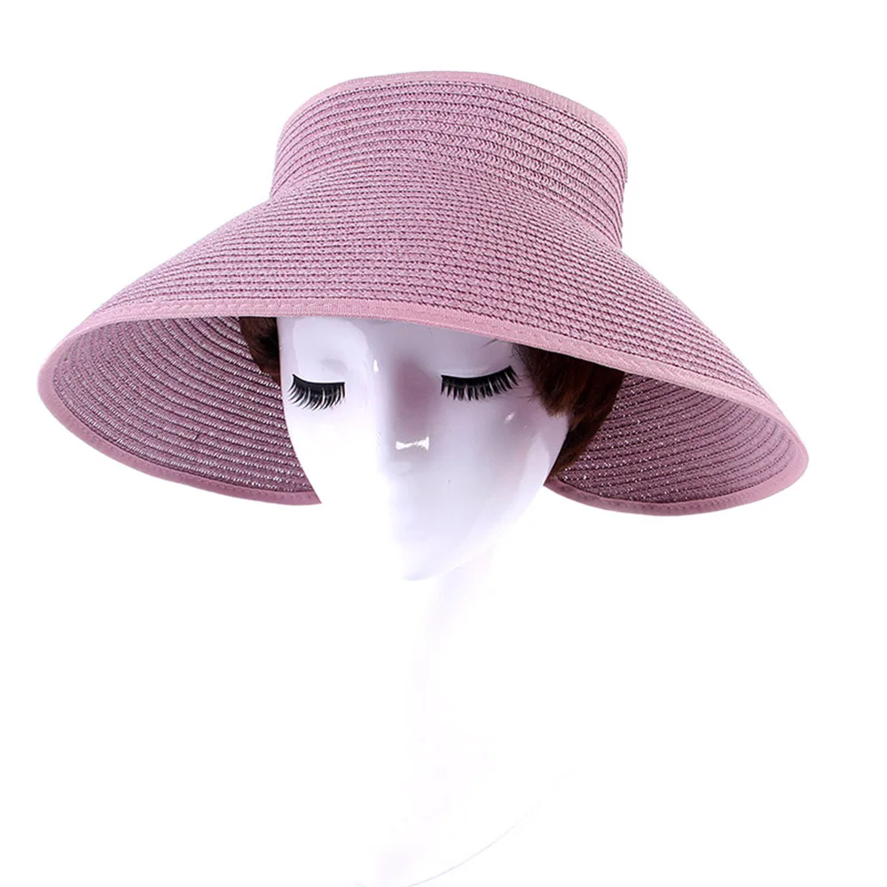 Женская Складная пляжная соломенная шляпа с широкими полями элегантная для