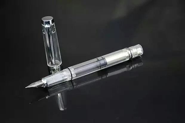Цена Wingsung 3008 модный прозрачный серебряный зажим фонтан ручка канцелярская 0,5 перо каллиграфия поршневые чернильные ручки