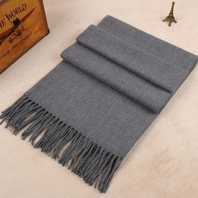 Gray Scarf Красный 240*80 см женские шали из пашмины, зимний теплый шарф, кашемировый шарф, толстое широкое пончо, палантин с кисточками, большой шарф для женщин, Cachecol - Цвет: Gray Scarf