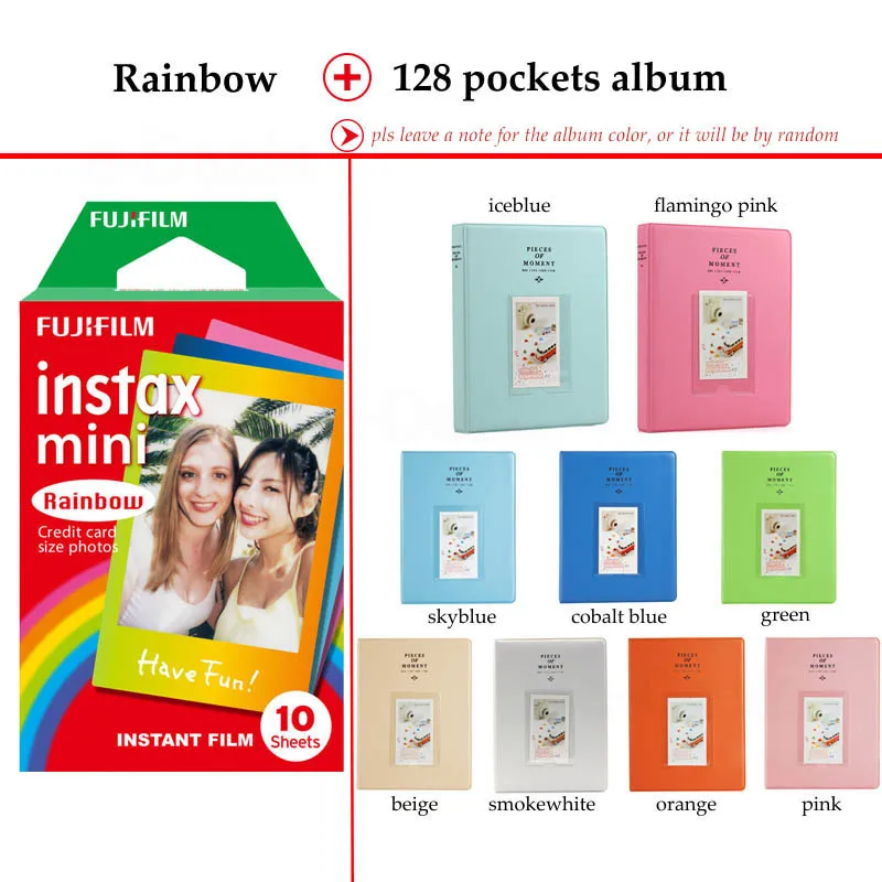 Fujifilm Instax Mini Film Rainbow 10 листов для FUJI Instant Photo Camera 9 8 7s 70 90 25 смартфон принтер SP 2