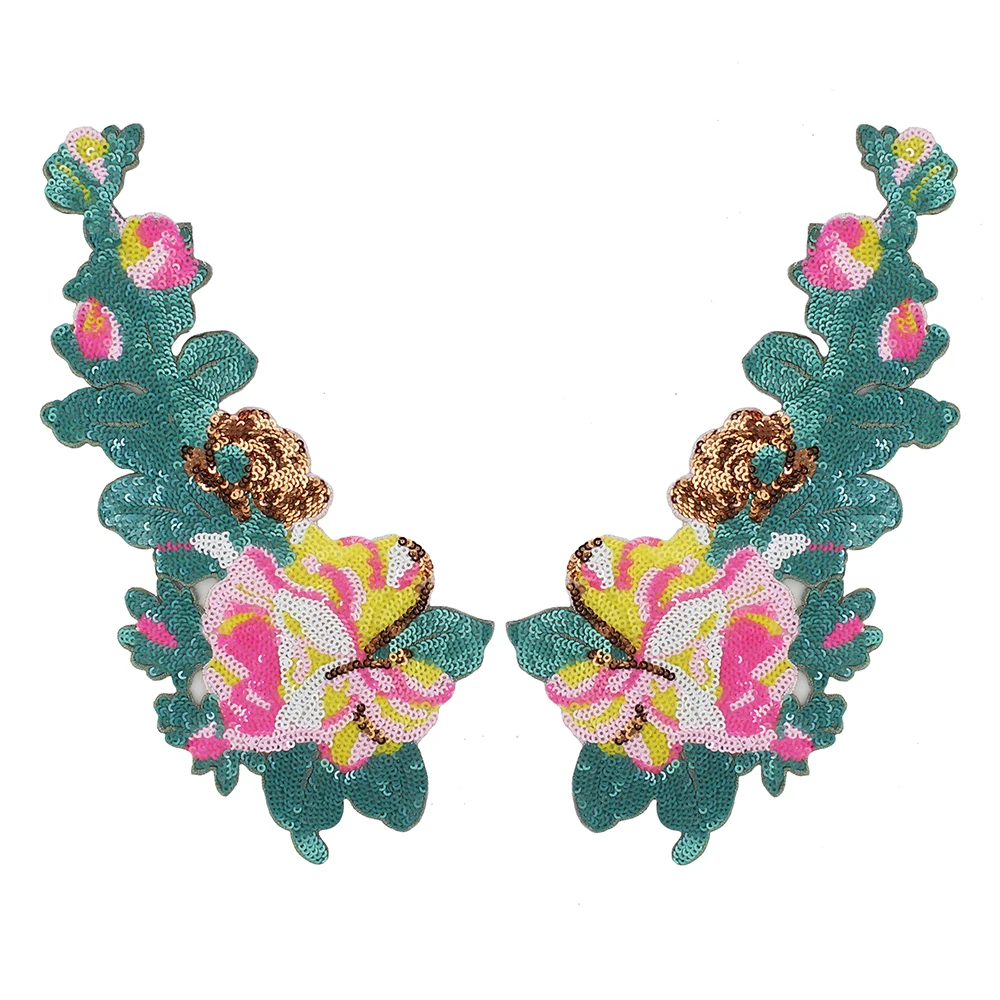 10 пар блесток цветок зеркало парные нашивки мотив Вышивка Аппликация Украшение