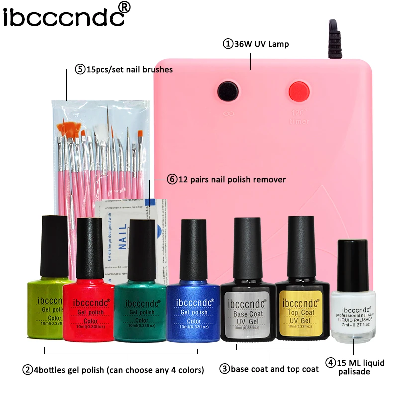 Профессиональные инструменты для маникюра 36 Вт УФ лампа + 10 мл основание ногтя