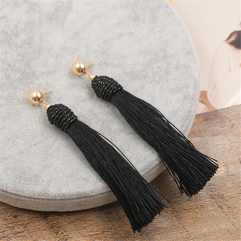SOHOT Classic Style Colorful Tassel Drop Earrings Exquisited Handmade Rope Women Jewelry Dangle Accessories For Birthday Gift | Украшения и