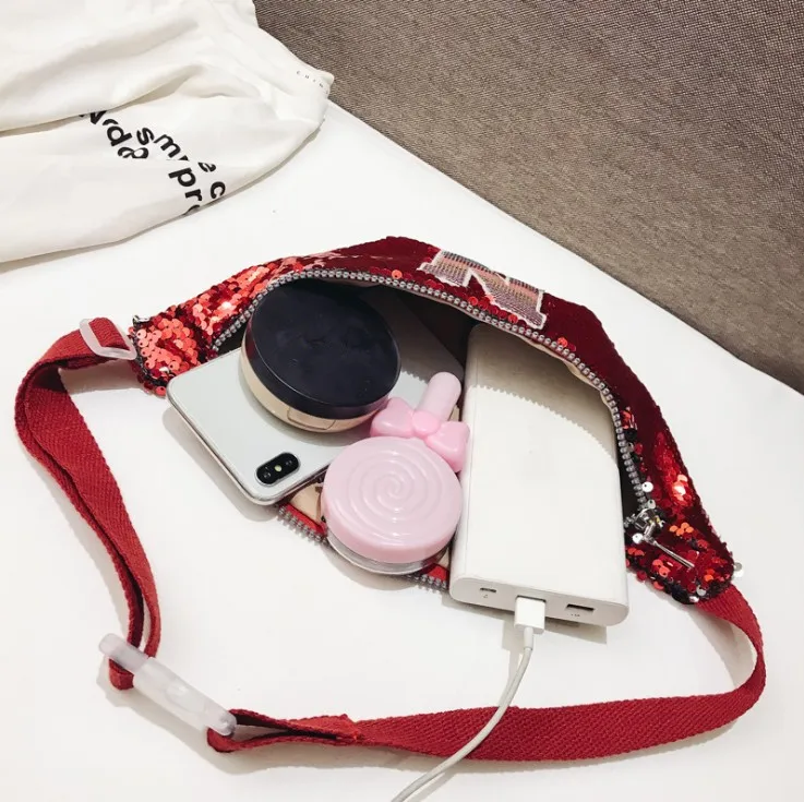 Fashion Women Waist Pack Mermaid Sequins Travel Money Phone Fanny Chest Bag Teenager Girls Glitter Shoulde T-11460 | Багаж и сумки