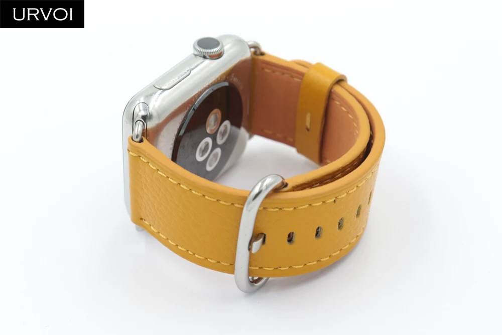 Классическая Пряжка URVOI для Apple Watch, ремешок серии 5 4 3 2 1, ремешок для iwatch, мягкая телячья кожа, пряжка из нержавеющей стали, дизайн