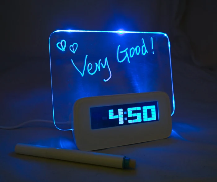 

Free Shipping brand name Mensaje reloj despertador LED digital clock luminous message board multifunctional alarm La sveglia