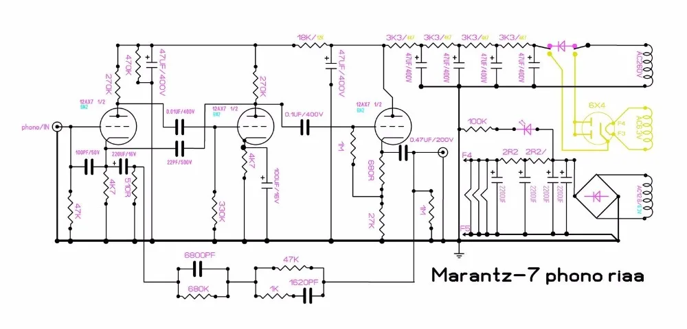 Hi-End M7 вакуумная трубка Phono Riaa LP проигрыватель предусилитель HiFi стерео Marantz 7 предусилитель собранная плата(без трубки