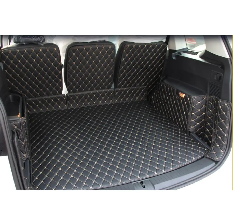 Коврик из волоконной кожи для багажника автомобиля коврик груза volkswagen touran 2017 2016 2015 2018 2019 2020 автомобильные