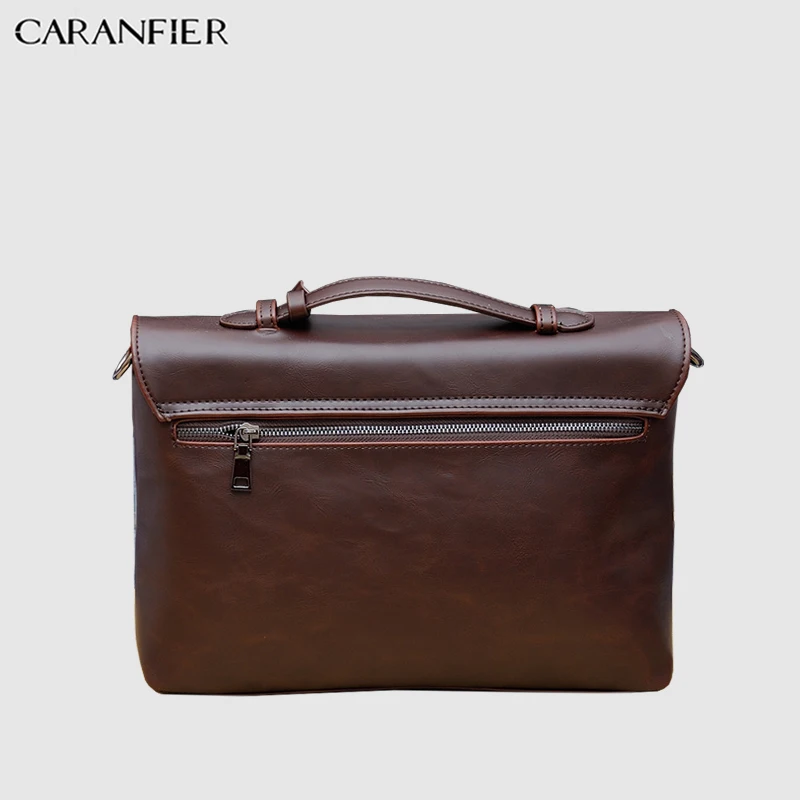 Мужской портфель CARANFIER из искусственной кожи деловые сумки для ноутбука 14 дюймов