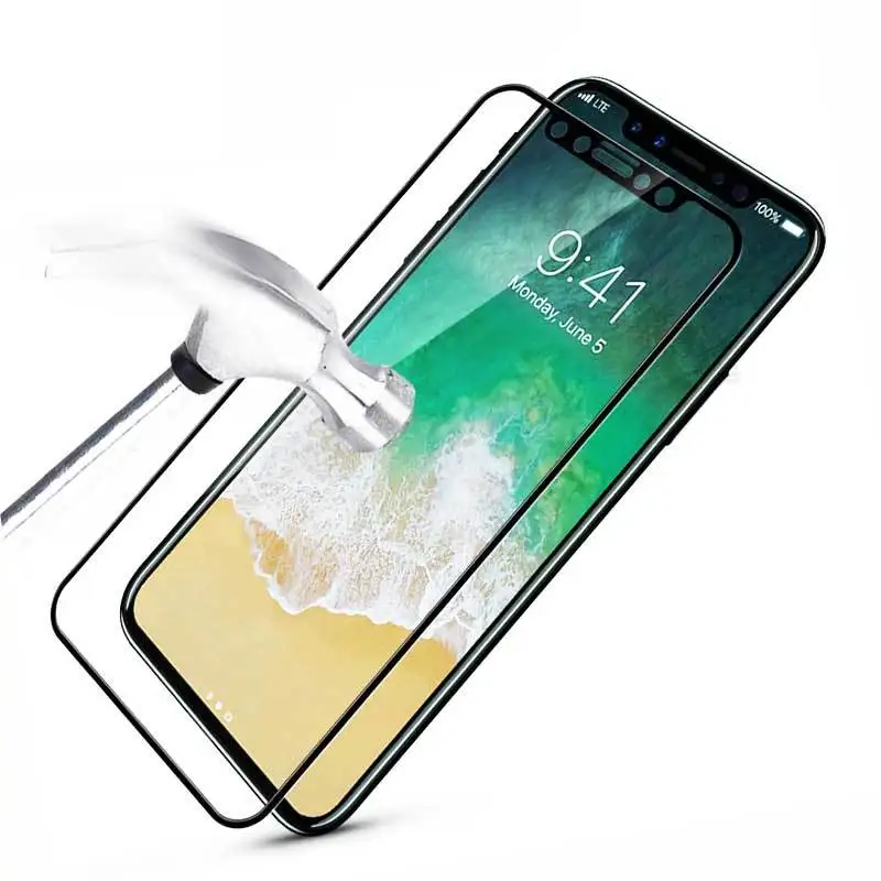 Закаленное стекло для iPhone X 8 7 6 6S Plus защита экрана с полным покрытием 5 5S SE
