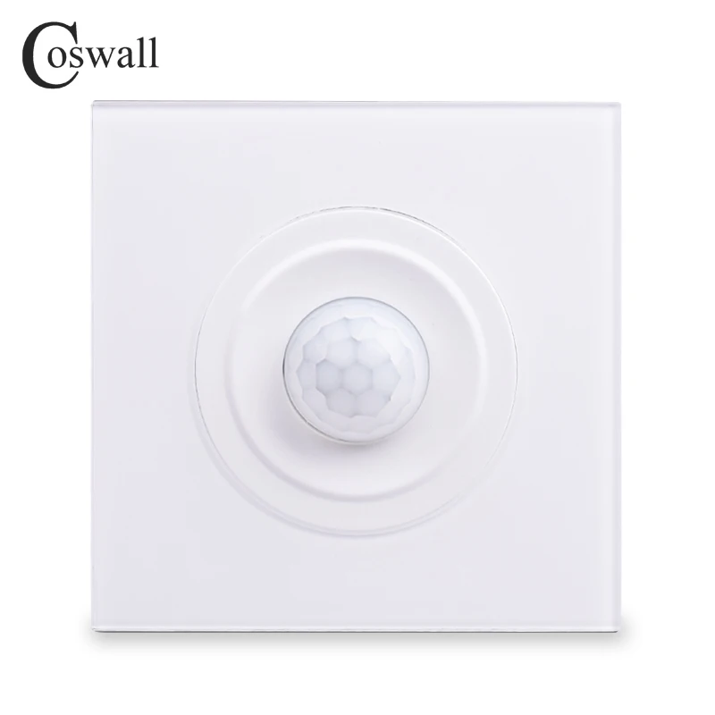 Coswall прозрачная белая панель из закаленного стекла датчик движения