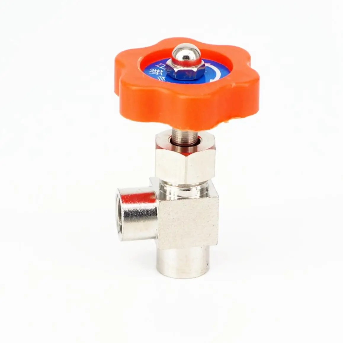 Колено с никелированным покрытием медный игольчатый клапан 1/8 &quotBSP Female x 1/8&quot BSP