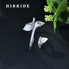HIBRIDE роскошный большой изящный Роскошный прозрачный фианит для вечеринки, свадьбы, Саудовской Аравии, Арабский Браслет в дубайском стиле, набор колец, N-284