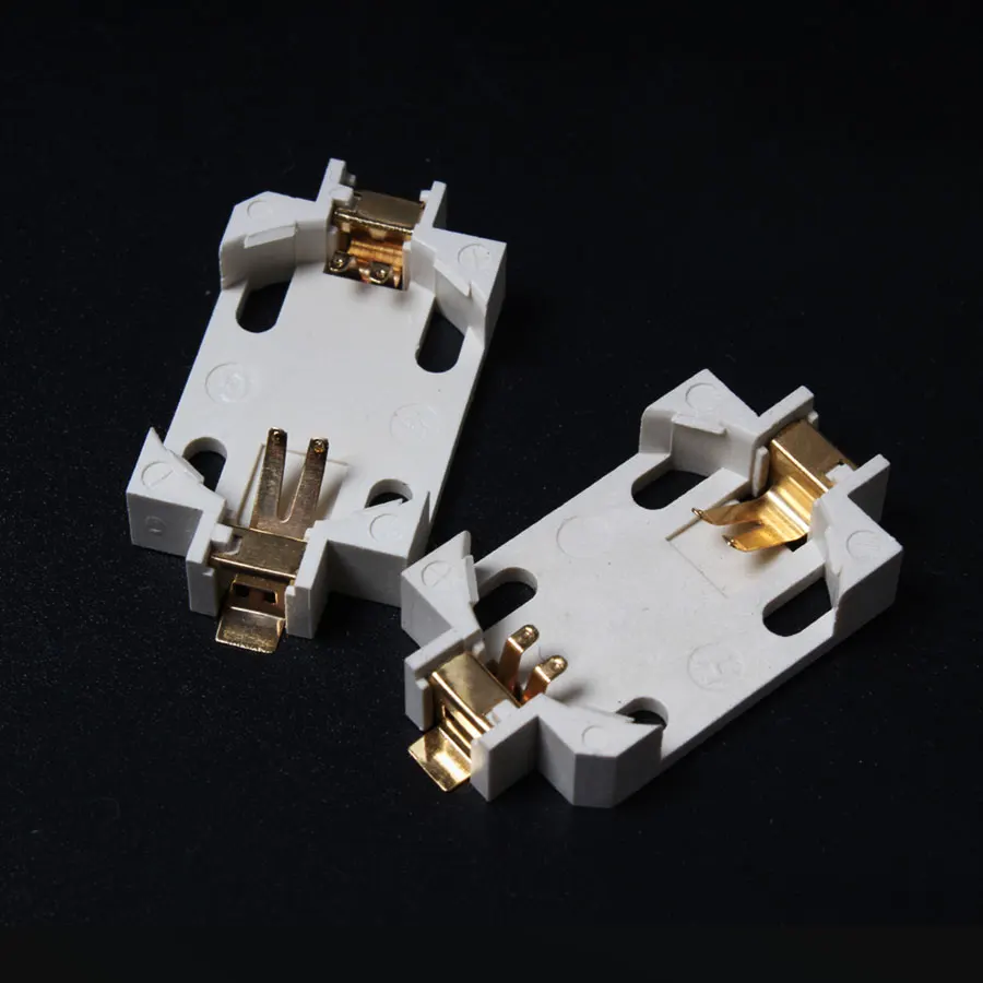 Оптовая продажа 10 шт./лот Белый пластиковый корпус CR2032 SMD литиевая кнопка гнездо