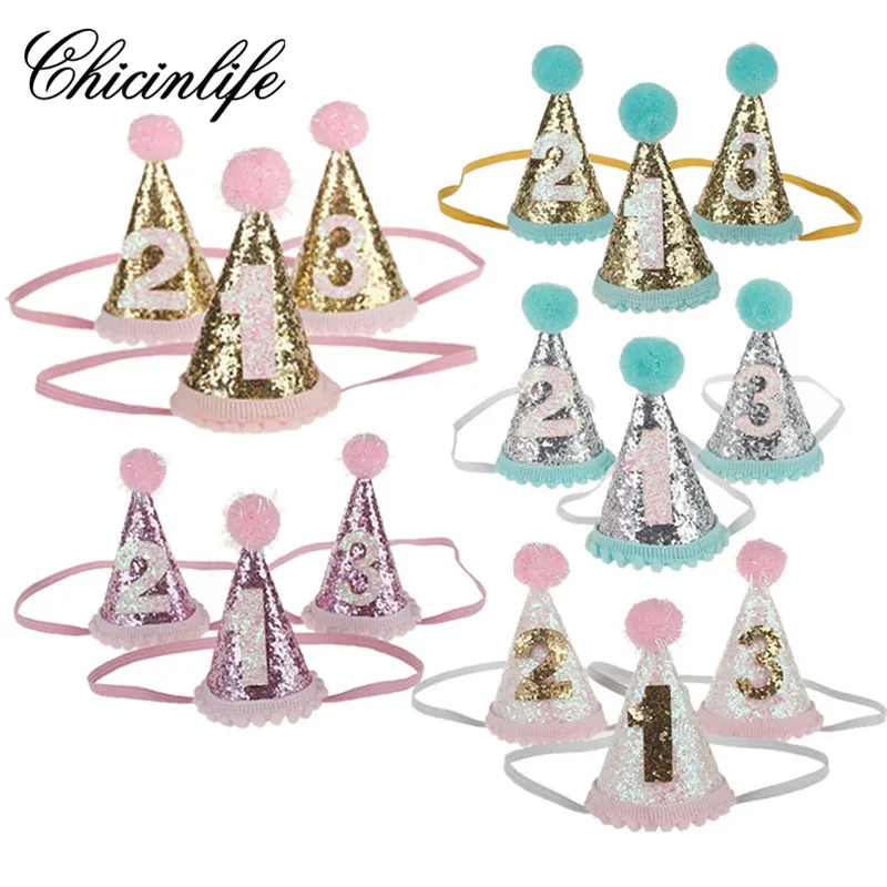 Chicinlife Baby Girl Happy 1/2/3 шляпа для дня рождения головная повязка Корона на голову