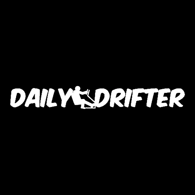 QYPF 17.7cm*2.3cm DAILY DRIFTER DRIVING MAN Fashion Vinyl Car-styling Car Sticker Decal Black Silver C15-1196 | Автомобили и