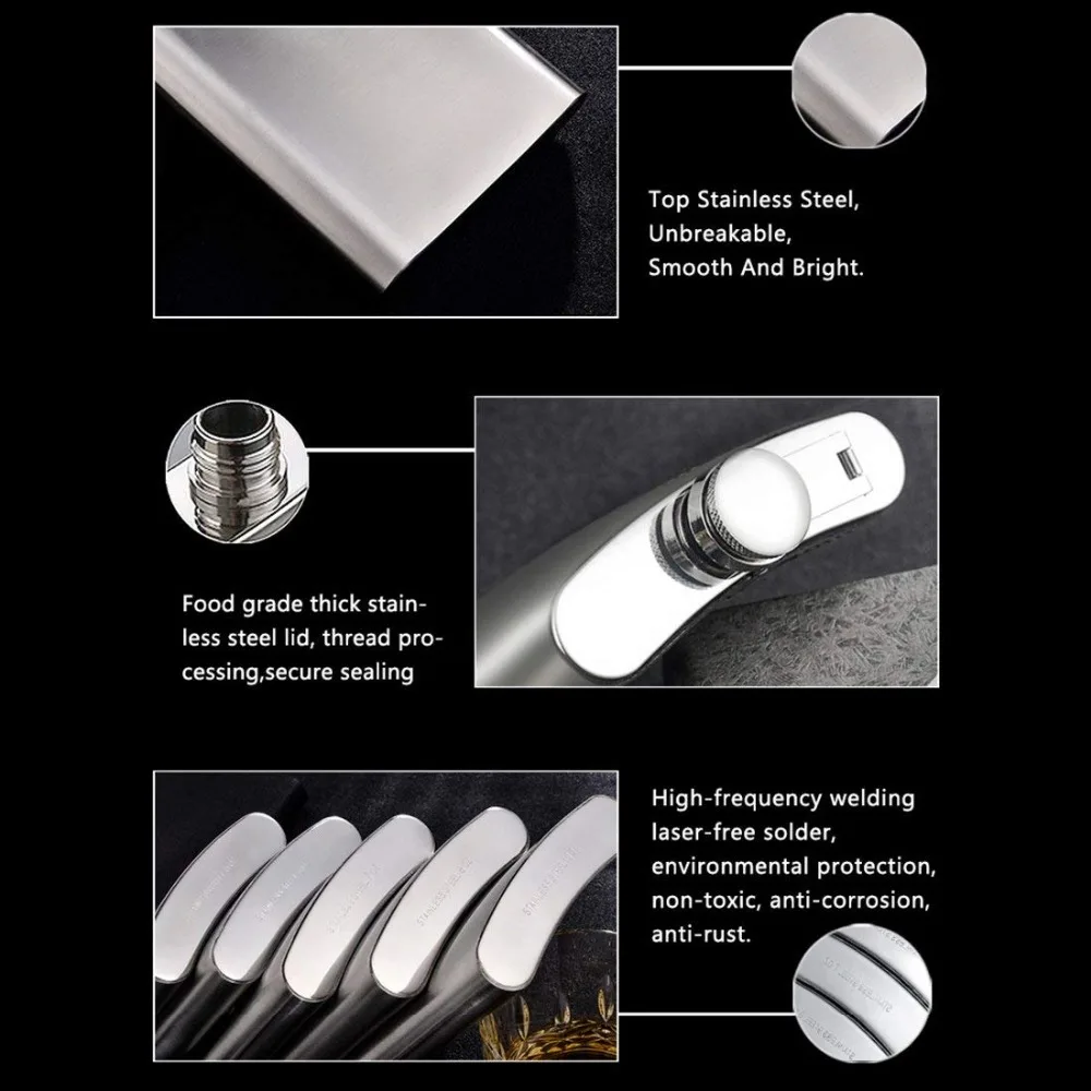 Фляжка из нержавеющей стали LMETJMA 1 4 5 6 7 8 9 10 унций с воронкой