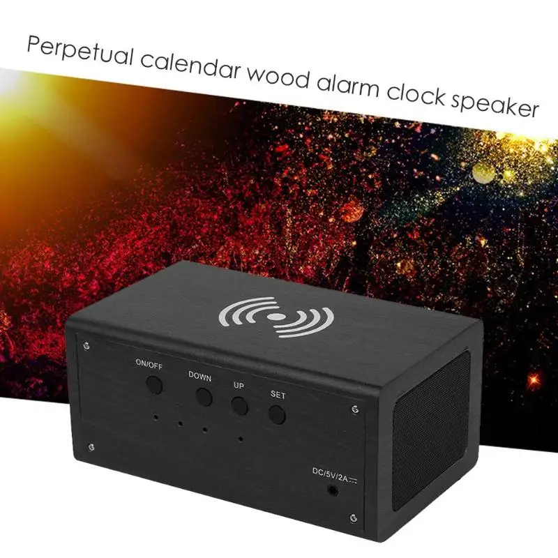 Деревянный светодиодный Будильник с fm-радио беспроводной Bluetooth динамик поддержка Aux TF USB музыкальный плеер беспроводной для рабочего стола спальни