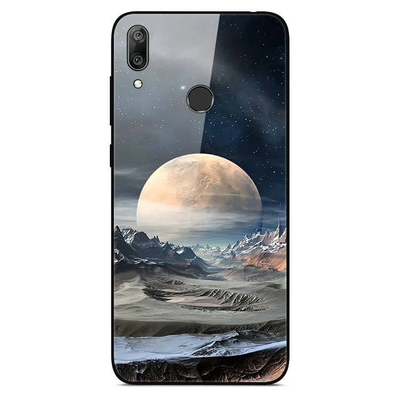 22 Чехол для телефона s для huawei Y7, жесткая задняя крышка из закаленного стекла для huawei Y7, чехол Y 7, мягкий бампер, художественный чехол 6,26 - Цвет: 22