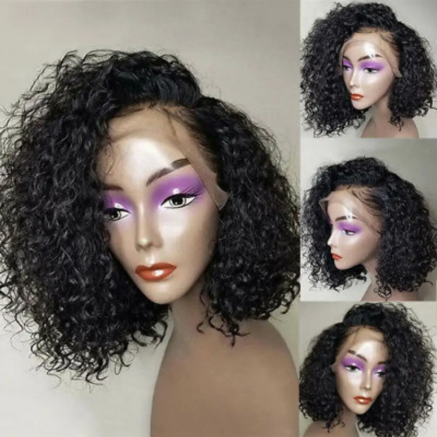 LUFFYHAIR, перуанские вьющиеся волосы, кружевные передние парики, толстые волосы, 180% густой плотности, Безглютеновые волосы Remy, человеческие волосы, парики, левая часть