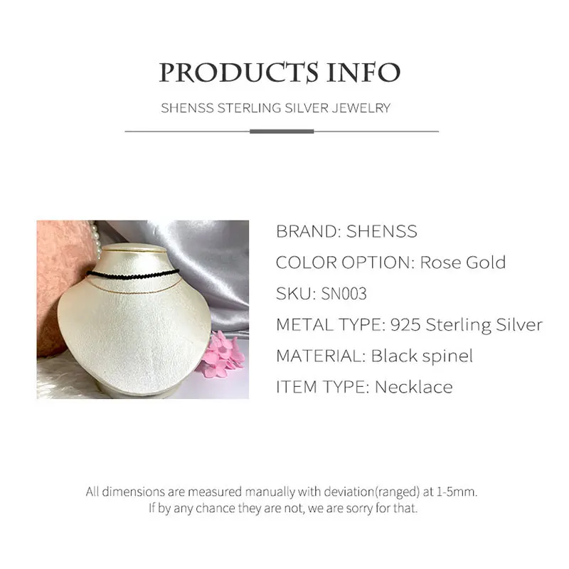 Серебряное украшение из серебра 925 "чокер" с короткой черной цепью 3 мм для женщин