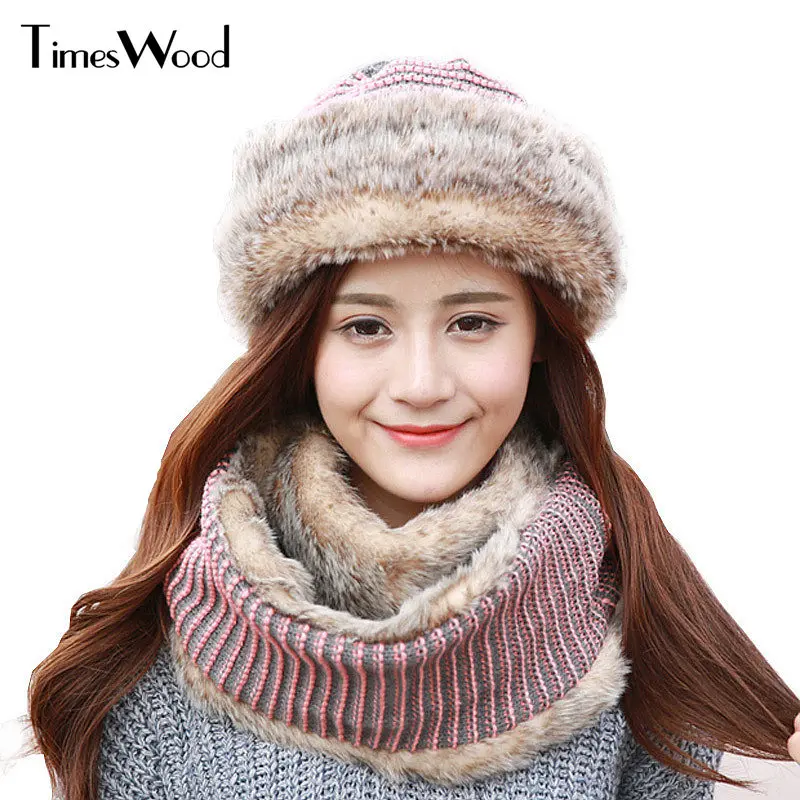 Новинка 2017 женская зимняя шапка и шарф из искусственного кроличьего меха|fur hat|rabbit