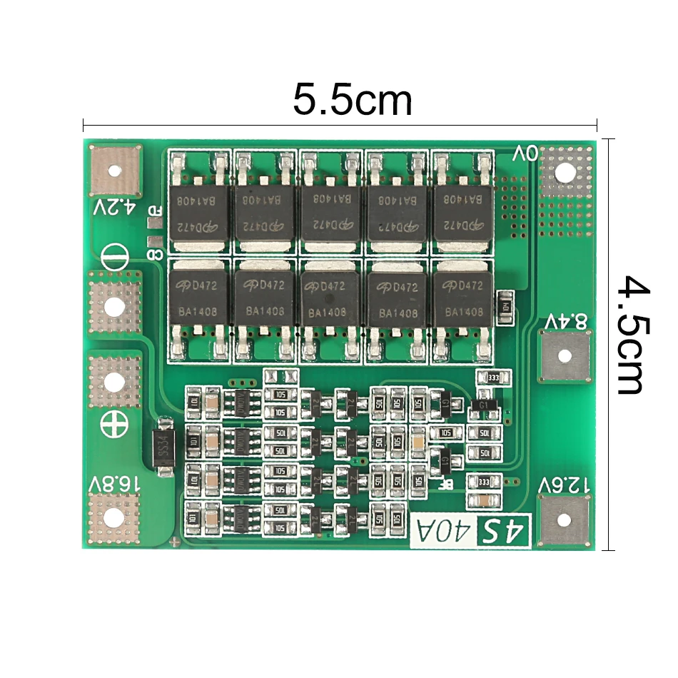 Сбалансированный/усиленная 4S 16 8 V 40A 18650 Зарядное устройство PCB плата защиты BMS