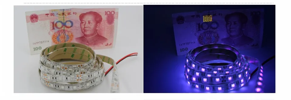 12 в 1-5 м УФ-черный светильник, Светодиодная лента 5050 SMD 60led/m ip65/не Водонепроницаемая ультрафиолетовая лампа, фиолетовая Гибкая ленточная лампа