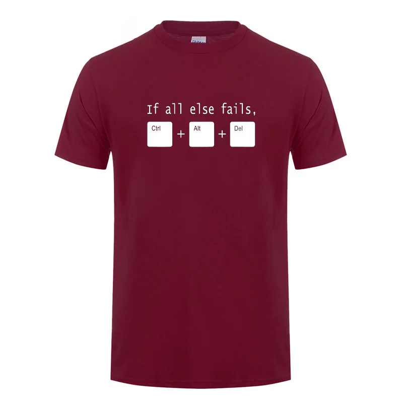 Крутая офисная футболка с надписью If All Else CTRL ALT DEL Tech Support Geek мужская летняя