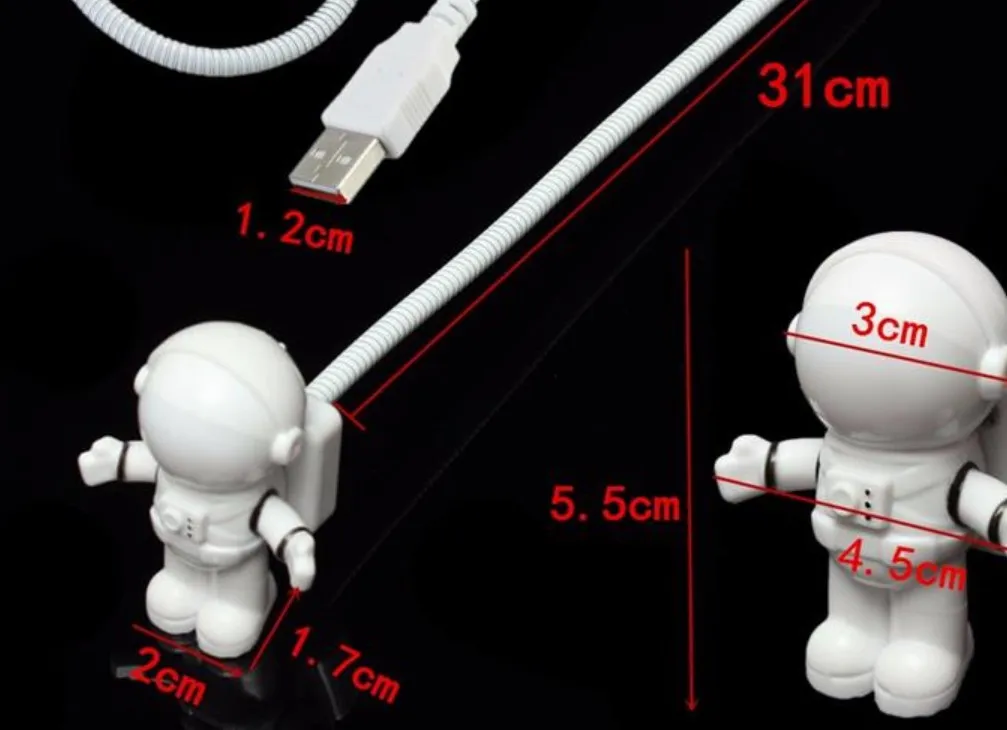 Стильный крутой космонавт USB светодиодный регулируемый ночной Светильник для компьютера PC лампа Настольный светильник чистый белый