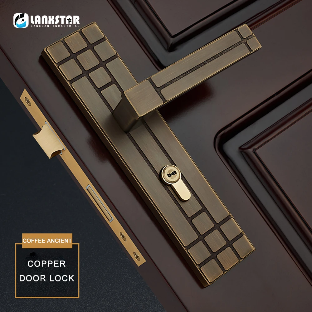 LANXSTAR медный бесшумный новый высококачественный дверной замок Jane в европейском