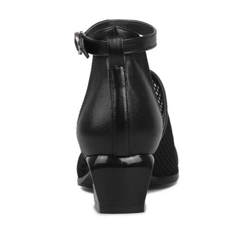 Женские босоножки из натуральной кожи ZALAVOR черные вечерние коровьей размер 34