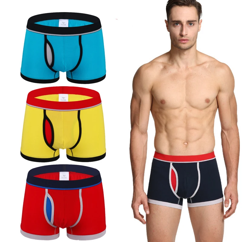 Нижнее белье для мужчин боксеры сексуальные шорты в полоску Cueca геев