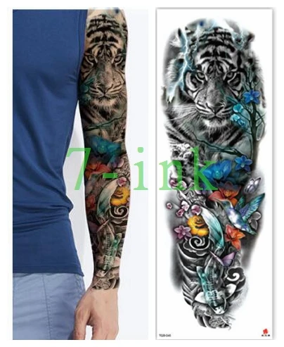 

Waterproof Tattoos Sticker Full Arm tiger flower bird fish tattoo Water Transfer flash tatoo fake tattoo for men women
