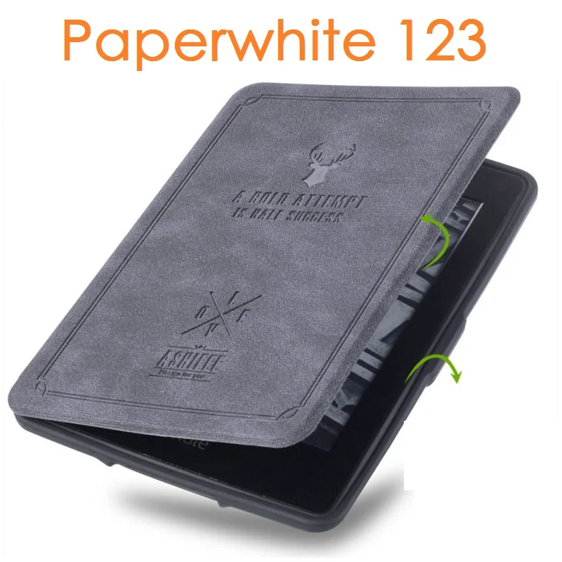 Тонкий чехол с рисунком для Kindle Paperwhite 123 6 дюймов мультяшный флип подставкой Умный