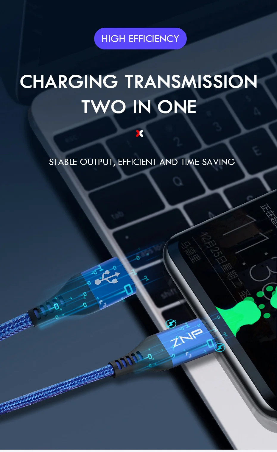 ZNP Micro USB кабель 3A нейлон Быстрая зарядка USB кабель для передачи данных для samsung Xiaomi Note 4 планшет Android мобильный телефон usb зарядный шнур