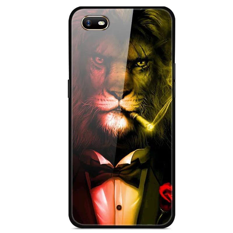 Для OPPO A1K чехол из закаленного стекла жесткий чехол для телефона для OPPO A1K чехол s Мягкий бампер для OPPOA1K A 1K CPH1923 чехол Роскошный - Цвет: 52