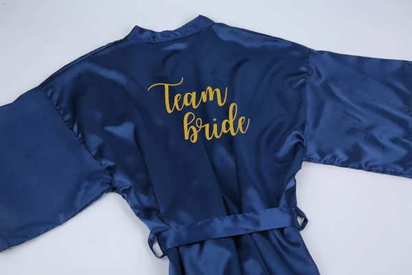 team bride Sisbigdey бледно розовый халат атласный Атласный халат для женщин пижамы для невест Свадебные brideslmaid подарок мать сестра невесты халат жениха - Цвет: team bride